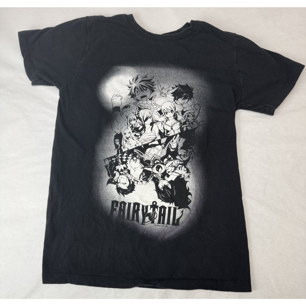 Anime Fairy Tail T-Shirt Black FairyTail Shonen Fantasy Hiro Mashima Size XS